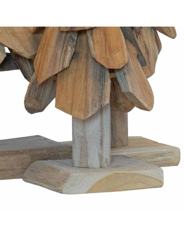 Albero di Natale 3 pcs Marrone Legno massello di teak