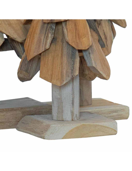 Albero di Natale 3 pcs Marrone Legno massello di teak