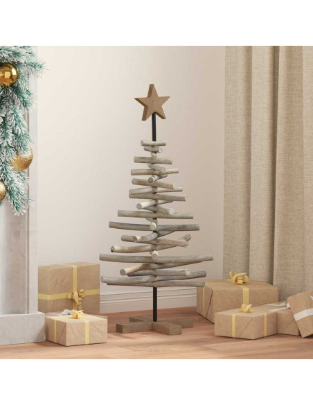 Albero di Natale Marrone 90 cm Legno massello di teak