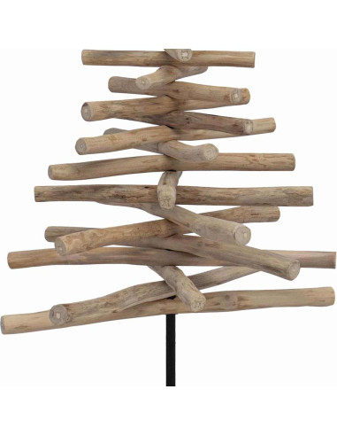 Albero di Natale Marrone 120 cm Legno massello di teak