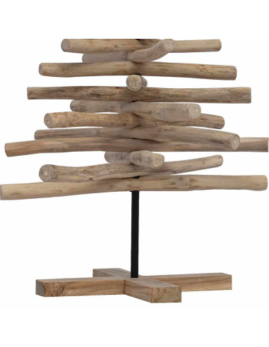 Albero di Natale Marrone 120 cm Legno massello di teak