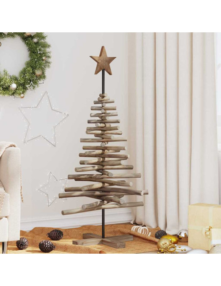 Albero di Natale Marrone 120 cm Legno massello di teak