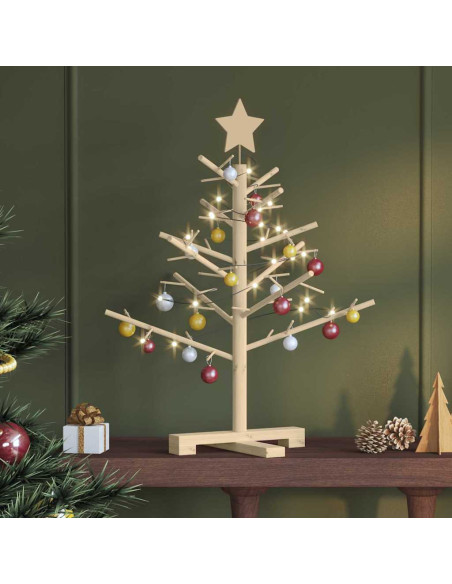 Albero di Natale in legno Naturale 75 cm Legno di pino massello