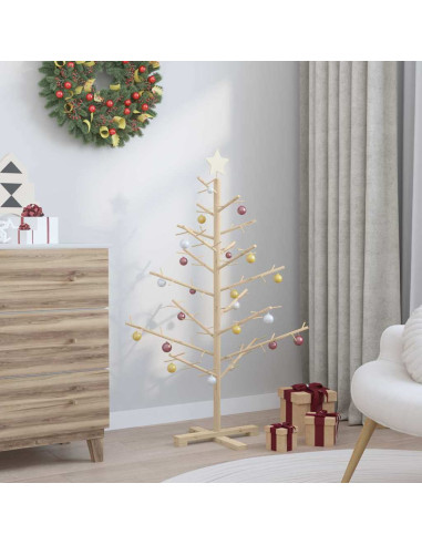 Albero di Natale in legno con supporto Naturale 125 cm