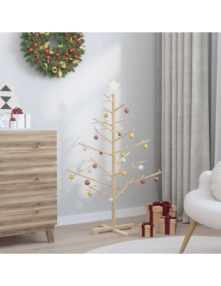 Albero di Natale in legno con supporto Naturale 125 cm
