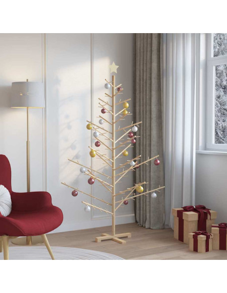 Albero di Natale in legno con supporto Naturale 180 cm