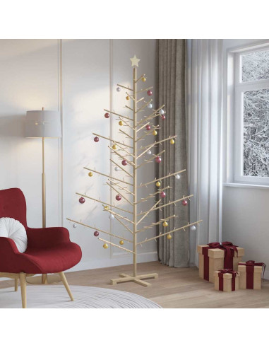 Albero di Natale in legno con supporto Naturale 210 cm