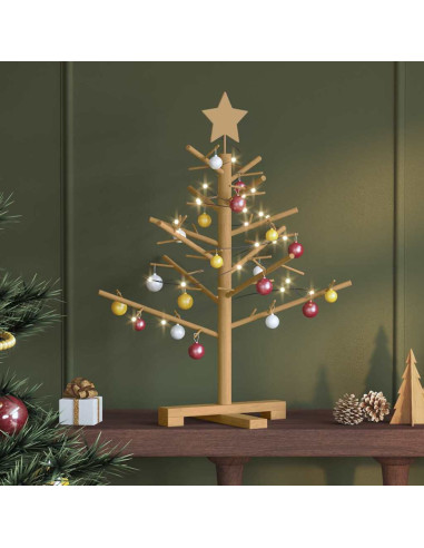 Albero di Natale in legno Marrone 75 cm Legno massiccio di pino