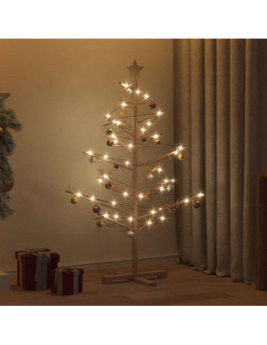 Albero di Natale in legno Marrone 125 cm Legno di pino massello