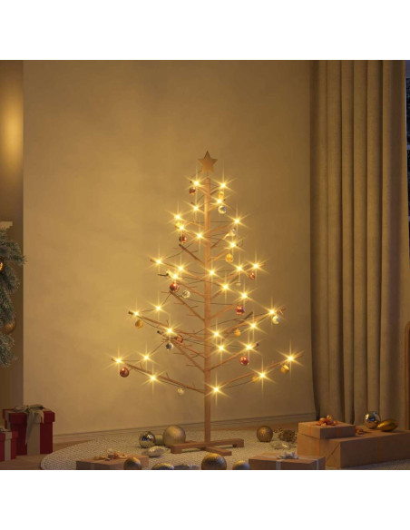 Albero di Natale in legno Marrone 150 cm Legno di pino massello