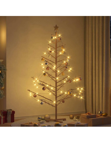 Albero di Natale in legno con supporto Marrone 180 cm