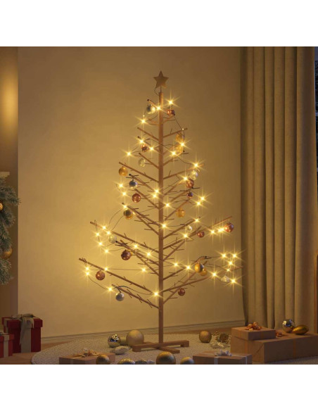 Albero di Natale in legno Marrone 180 cm Legno di pino massello
