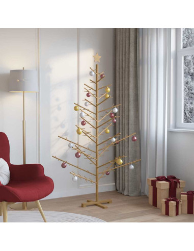 Albero di Natale in legno con supporto Marrone 180 cm
