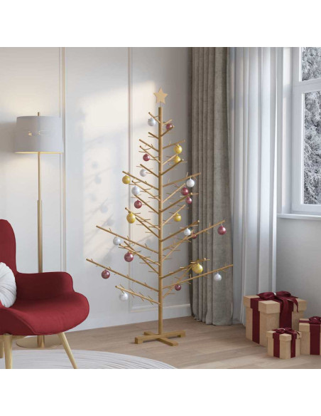 Albero di Natale in legno con supporto Marrone 180 cm