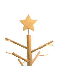 Albero di Natale in legno Marrone 210 cm Legno di pino massello 2