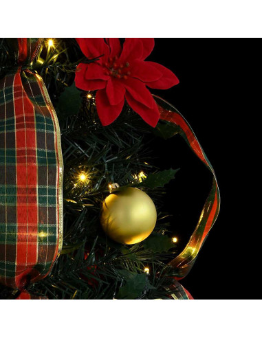 Albero di Natale artificiale con 50 LED Verde 120 cm PVC