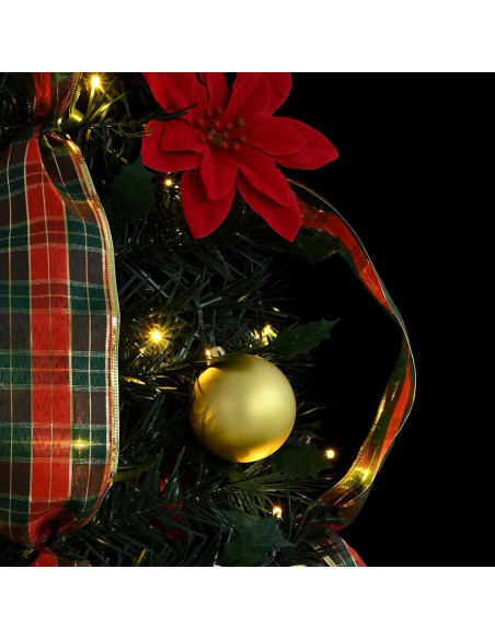 Albero di Natale artificiale con 50 LED Verde 120 cm PVC