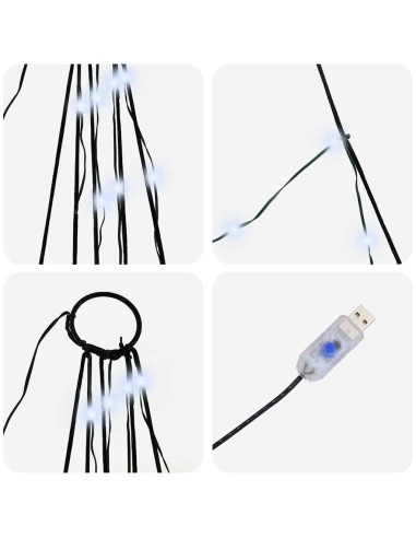 Albero di Natale LED con picchetti per il terreno Bianco freddo