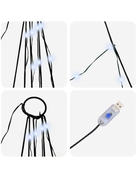 Albero di Natale LED con picchetti per il terreno Bianco freddo