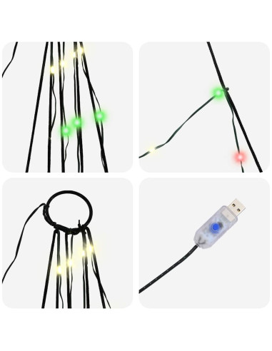 Albero di Natale LED con picchetti per il terreno Multicolore