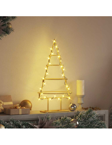 Albero di Natale in metallo con supporto Oro 60 cm