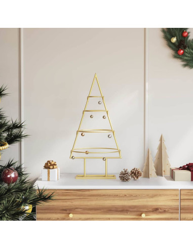Albero di Natale in metallo con supporto Oro 60 cm