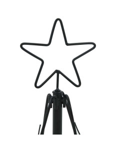 Albero a Cono di Natale con supporto Nero 60 cm Acciaio 2