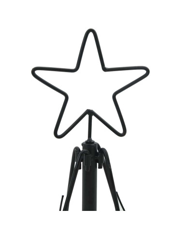 Albero a Cono di Natale con supporto Nero 60 cm Acciaio