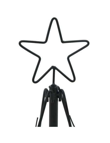 Albero a Cono di Natale con supporto Nero 60 cm Acciaio