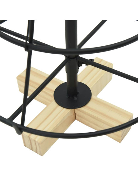 Albero a Cono di Natale con supporto Nero 60 cm Acciaio