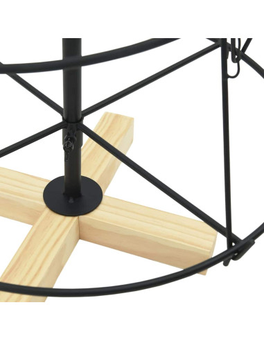 Albero a Cono di Natale con supporto Nero 90 cm Acciaio