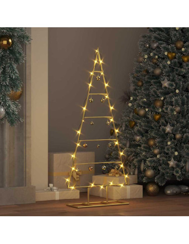Albero di Natale in metallo con supporto Oro 90 cm