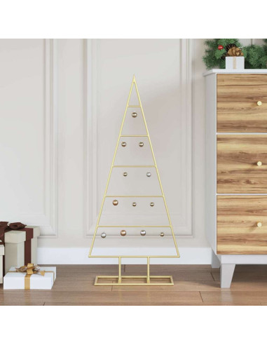 Albero di Natale in metallo con supporto Oro 90 cm