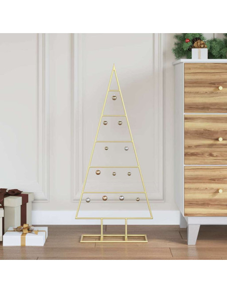 Albero di Natale in metallo con supporto Oro 90 cm