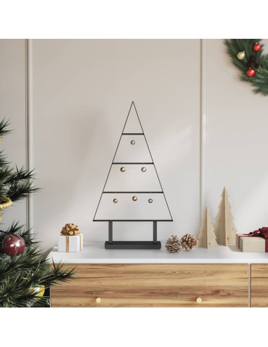 Albero di Natale in metallo con supporto Nero 60 cm Acciaio