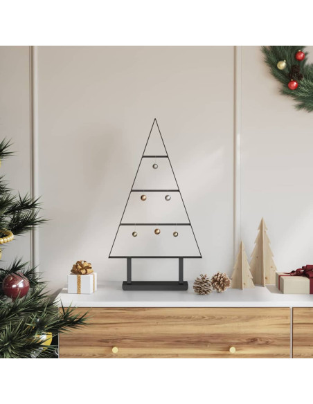 Albero di Natale in metallo con supporto Nero 60 cm Acciaio