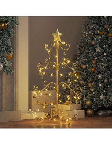 Albero di Natale in metallo con supporto Oro 90 cm