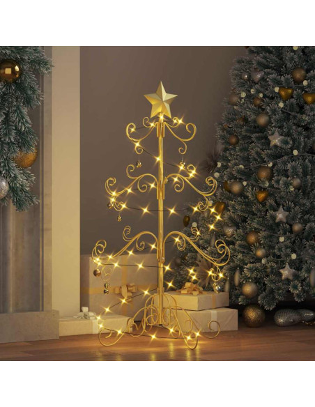 Albero di Natale in metallo con supporto Oro 90 cm