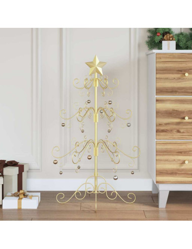Albero di Natale in metallo con supporto Oro 90 cm