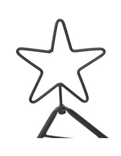 Albero di Natale in metallo con supporto Nero 60 cm Acciaio 2