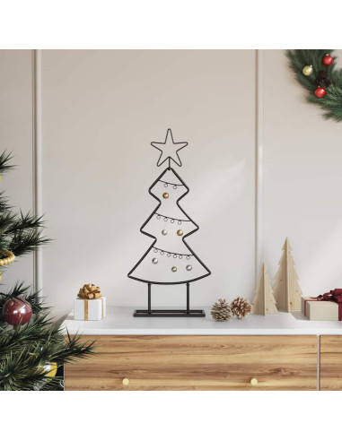 Albero di Natale in metallo con supporto Nero 60 cm Acciaio