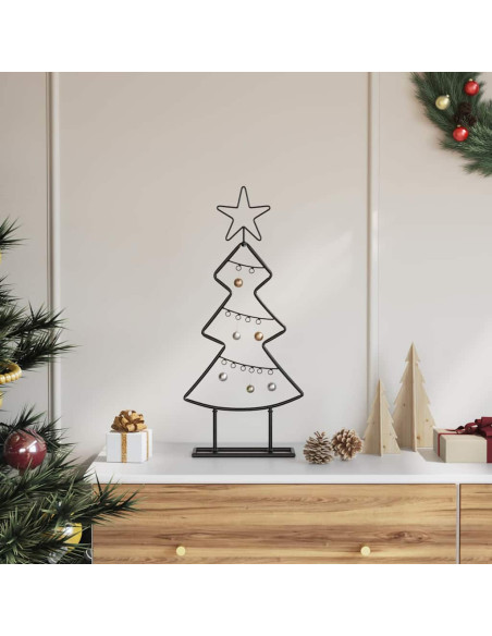 Albero di Natale in metallo con supporto Nero 60 cm Acciaio