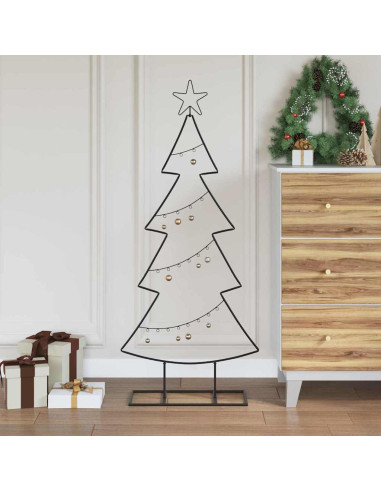 Albero di Natale in metallo con supporto Nero 125 cm Acciaio