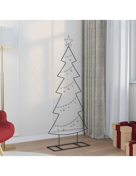 Albero di Natale in metallo con supporto Nero 150 cm Acciaio