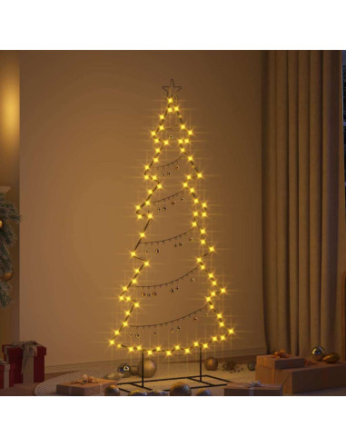 Albero di Natale in metallo con supporto Nero 180 cm Acciaio