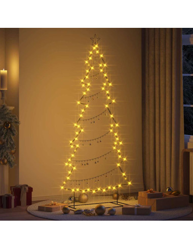 Albero di Natale in metallo con supporto Nero 210 cm Acciaio