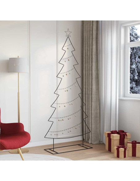 Albero di Natale in metallo con supporto Nero 210 cm Acciaio