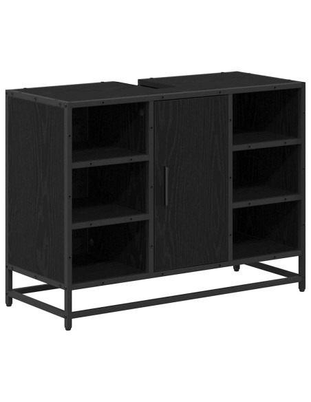 Set di mobili per il bagno 2 pcs Rovere nero 80 x 33 x 60 cm