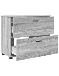 Set di mobili per il bagno con cassetto 3 pcs Grigio sonoma