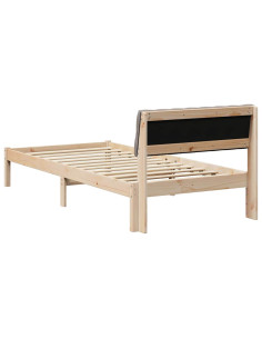 Struttura del Letto con testiera Marrone e taupe 90 x 200 cm